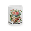 Floral Book Lover Mug — "Just One More Chapter" Ceramic Coffee Cup (11oz & 15oz)