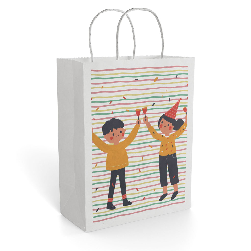Birthday Celebration Paper Gift Bag — Kids Party Cheers Design