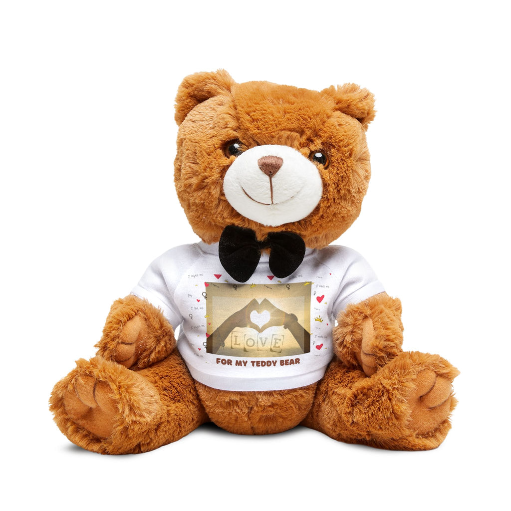 Teddy Bear with T-Shirt plush toy | brown bear wearing printed tee