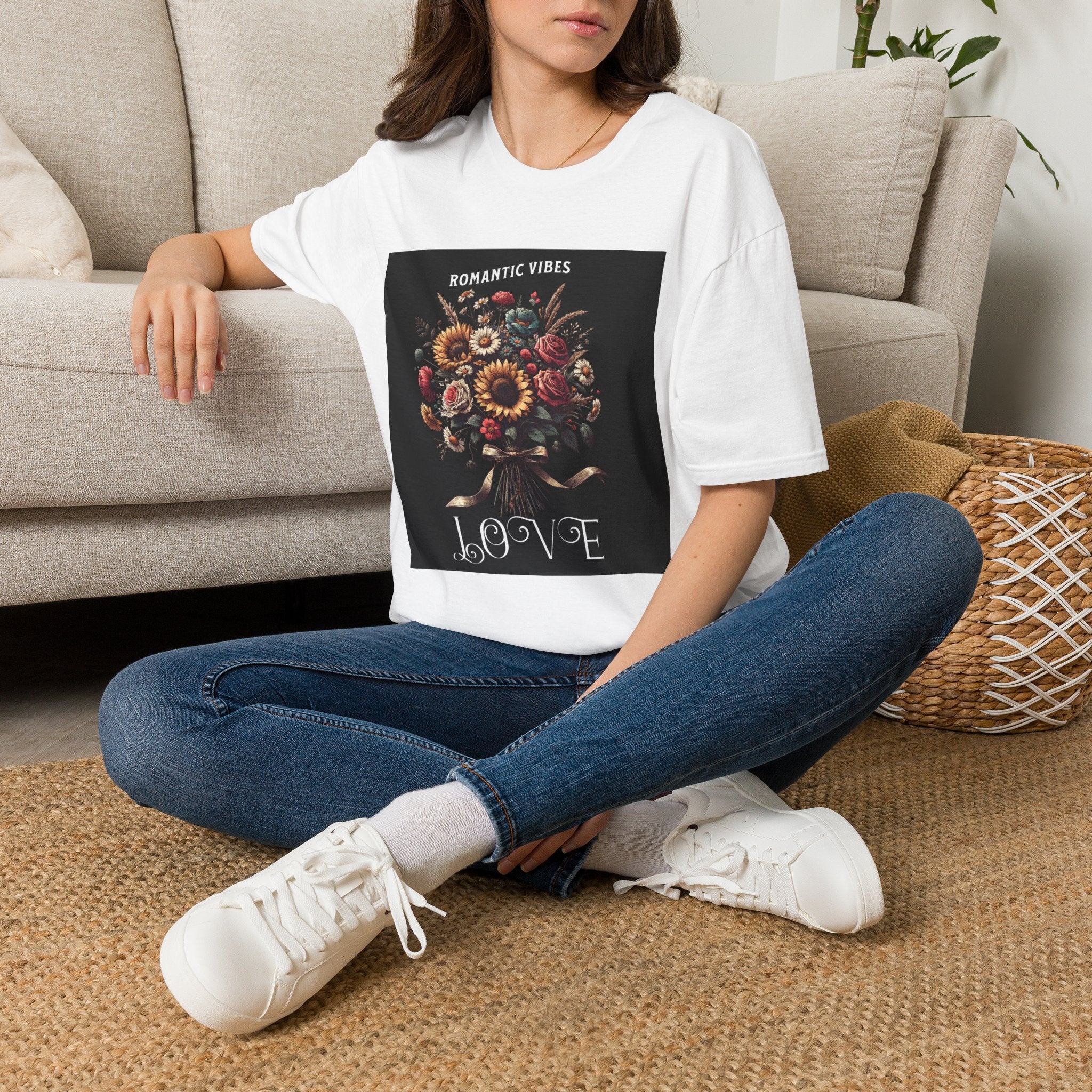 Romantic Vibes Floral T-Shirt — Vintage Bouquet Love Tee
