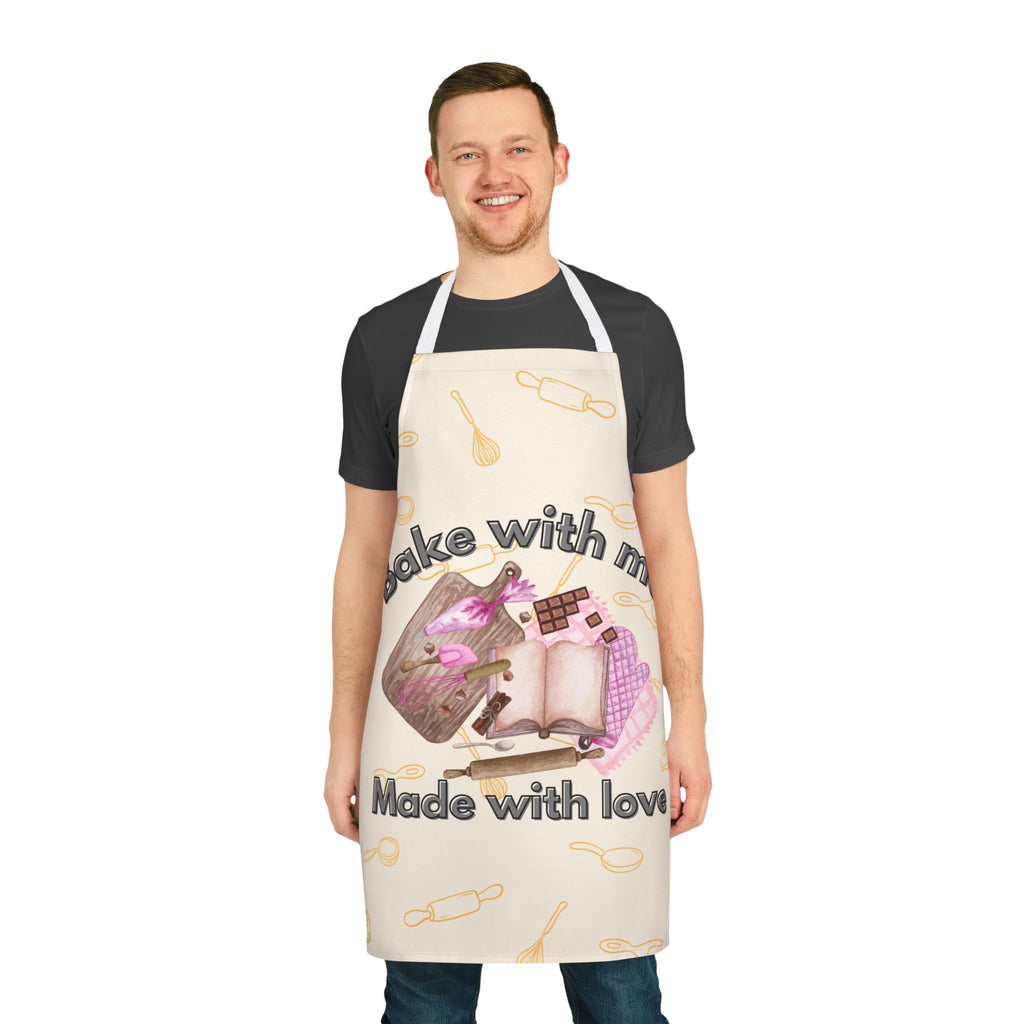 Baking Apron — "Bake with Me, Made with Love" Kitchen Apron for Home Bakers