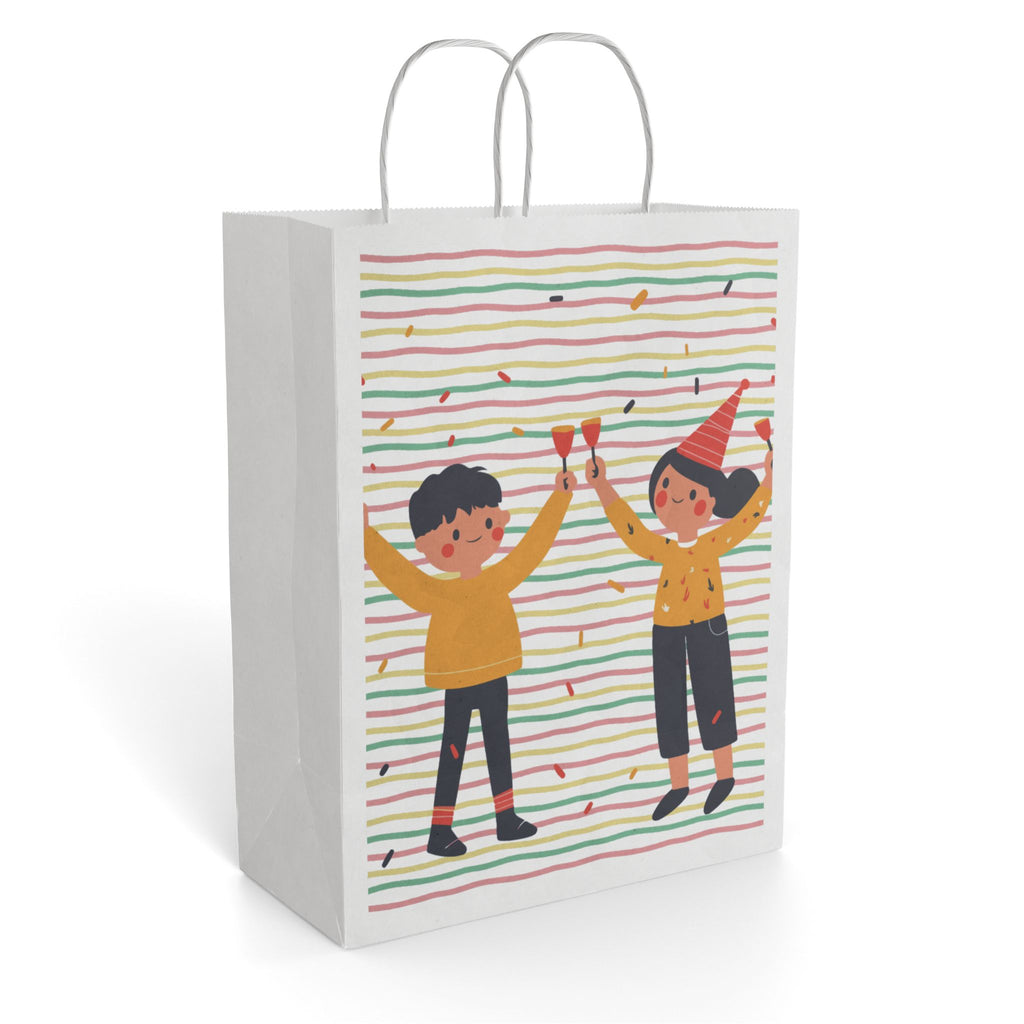 Birthday Celebration Paper Gift Bag — Kids Party Cheers Design