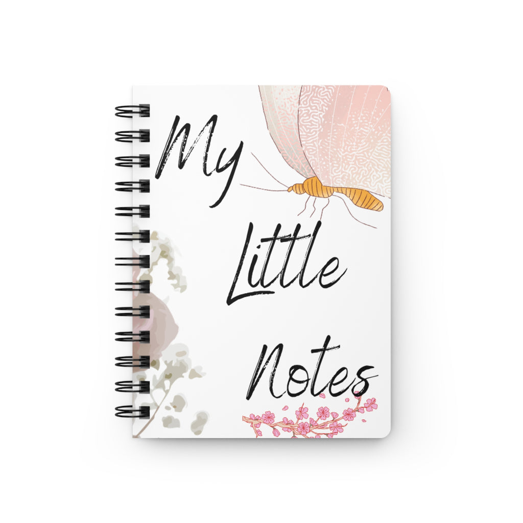 Floral Butterfly Spiral Journal — “My Little Notes” Notebook