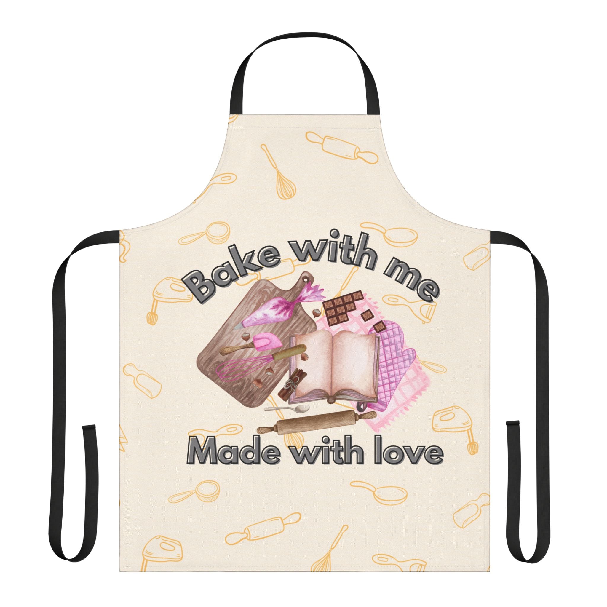 Baking Apron — "Bake with Me, Made with Love" Kitchen Apron for Home Bakers