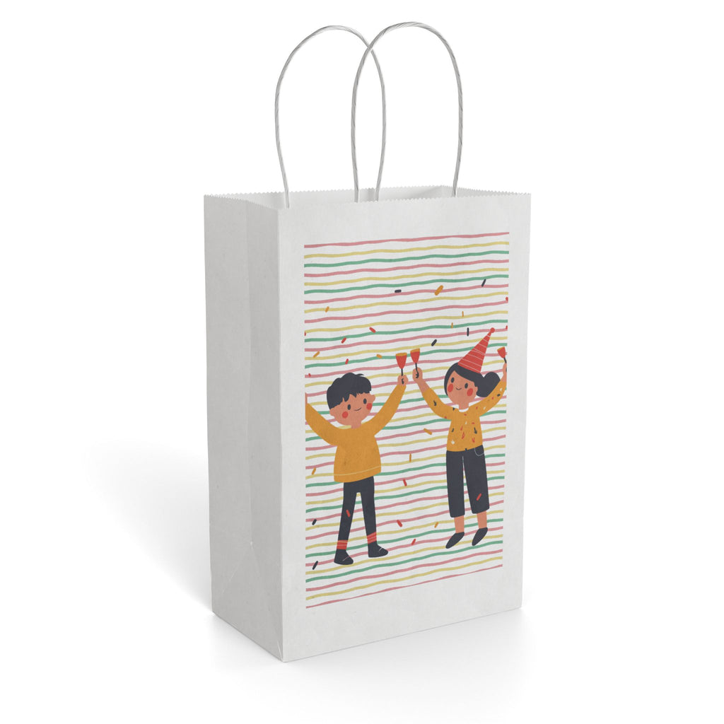 Birthday Celebration Paper Gift Bag — Kids Party Cheers Design