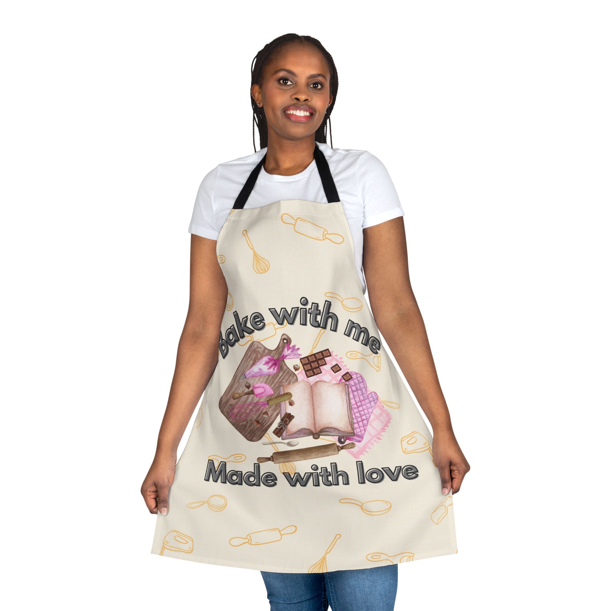 Baking Apron — "Bake with Me, Made with Love" Kitchen Apron for Home Bakers