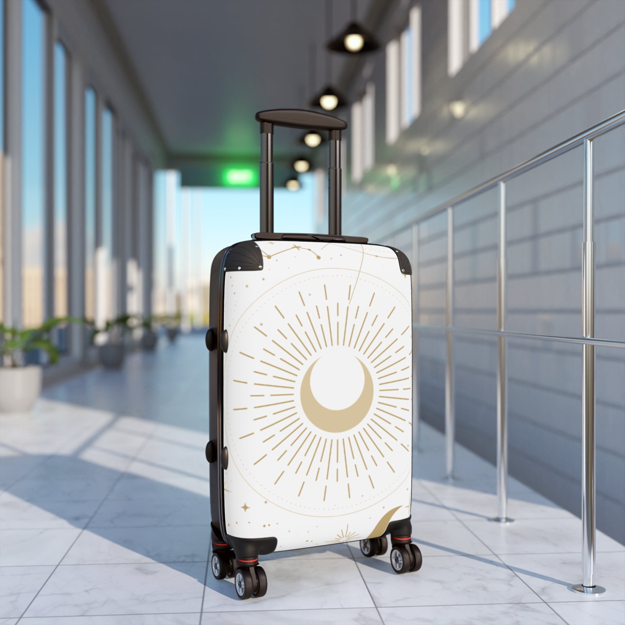 Moonlight Radiance Suitcase — Celestial Crescent Carry-On