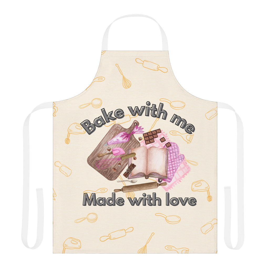 Baking Apron — "Bake with Me, Made with Love" Kitchen Apron for Home Bakers