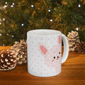 Cute Pink Bunny Ceramic Mug — Kawaii Heart Pattern Coffee Cup (11oz & 15oz)