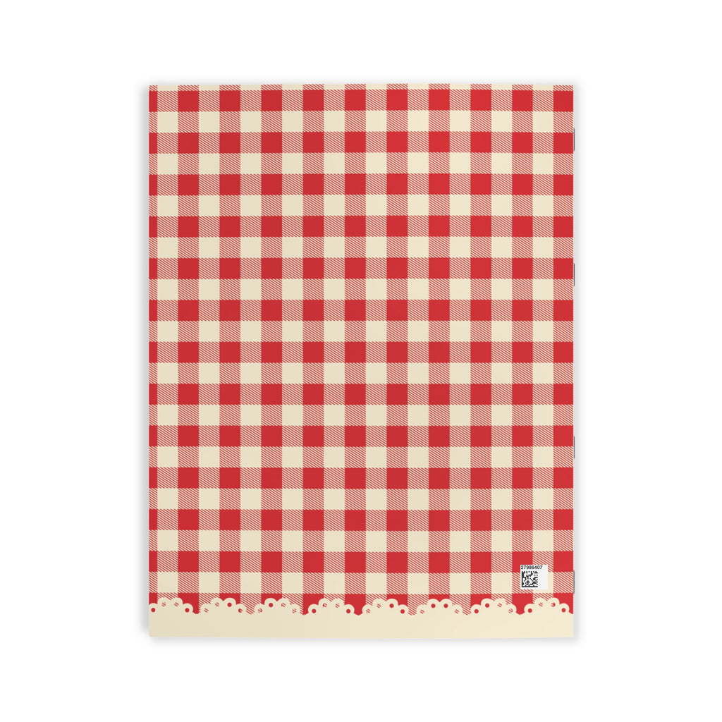 My Culinary Creations Cookbook Journal — Recipe Notebook with Red Gingham Cover