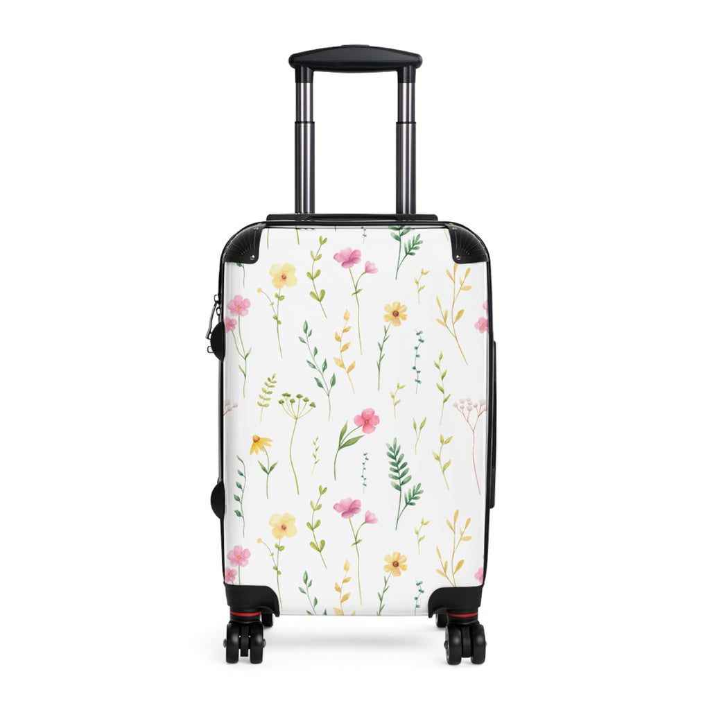 Floral Meadow Carry-On Suitcase — Lightweight Watercolor Wildflower Luggage