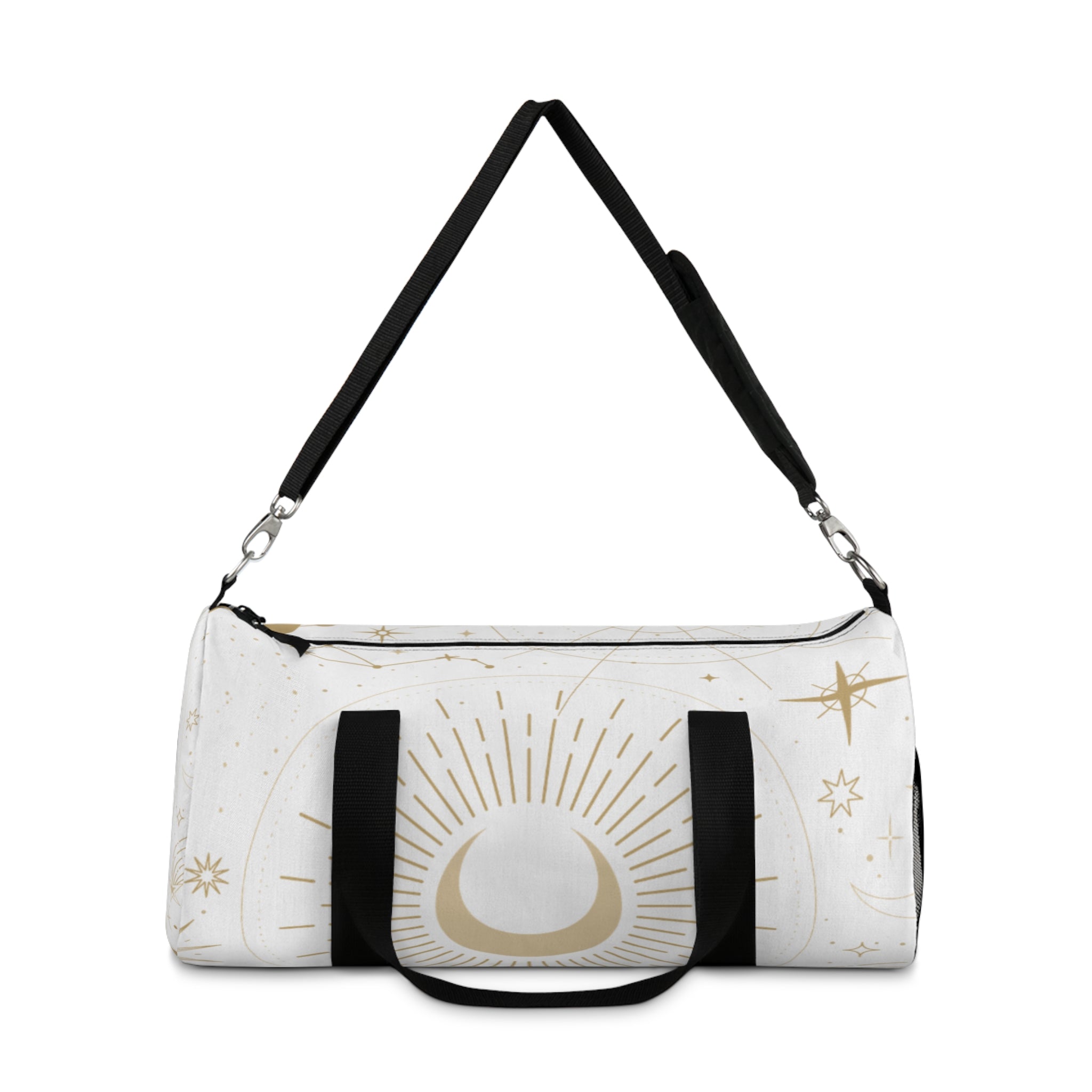 Celestial Moon & Star Duffel Bag — Boho Astrology Travel Gym Bag
