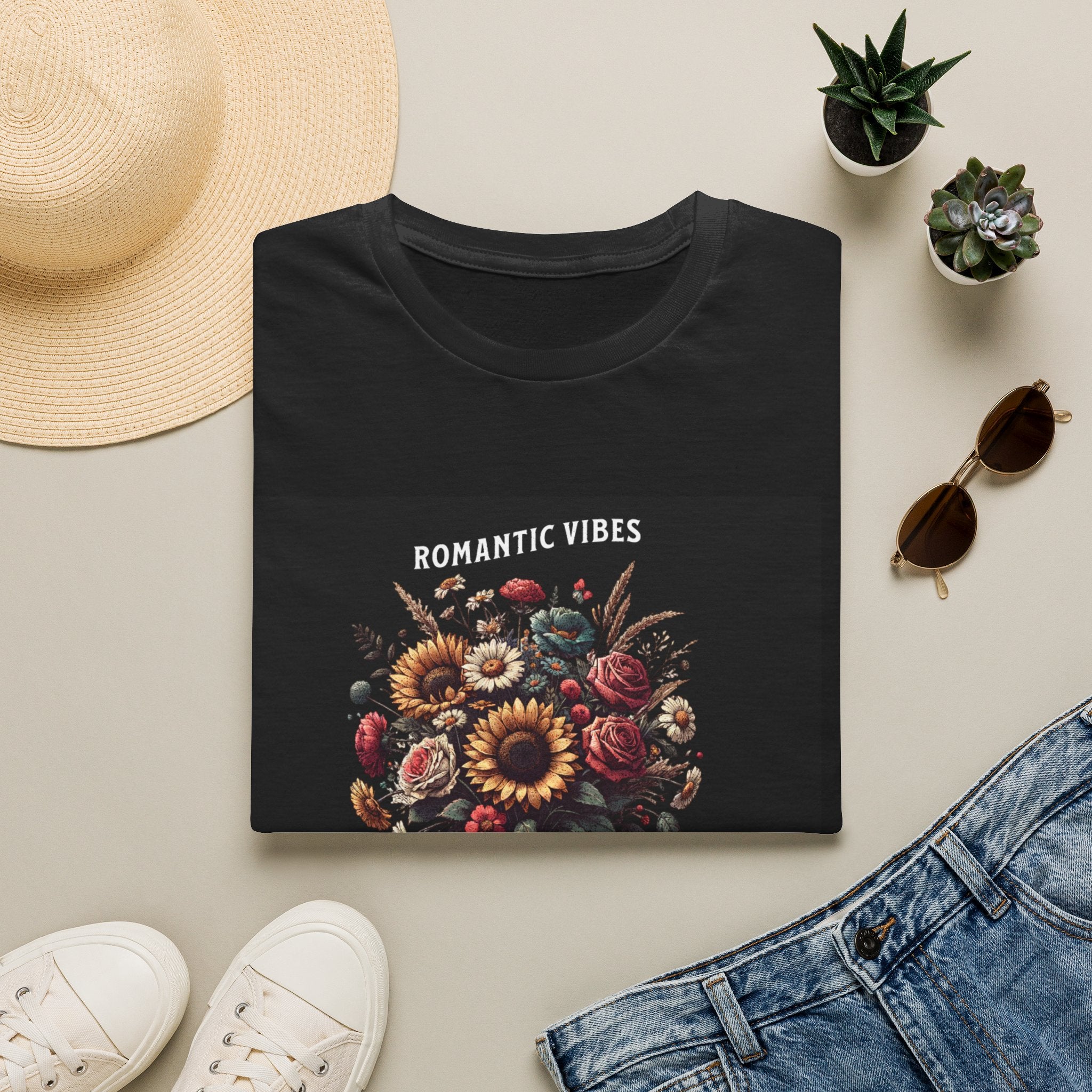 Romantic Vibes Floral T-Shirt — Vintage Bouquet Love Tee