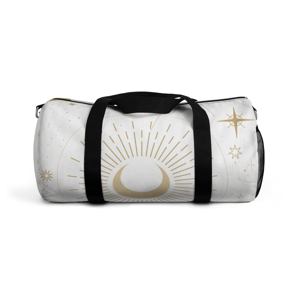 Celestial Moon & Star Duffel Bag — Boho Astrology Travel Gym Bag