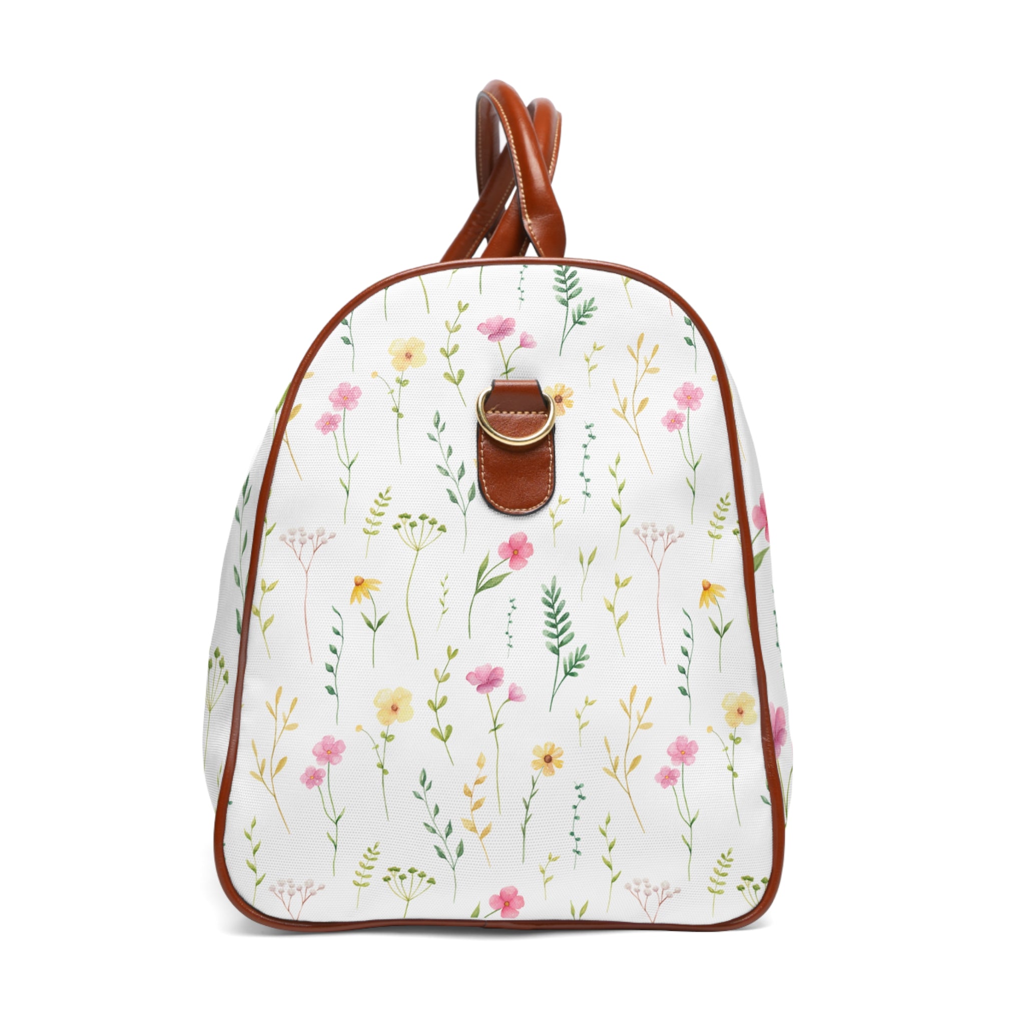 Floral Waterproof Travel Duffle Bag — Lightweight Flower Pattern Weekender