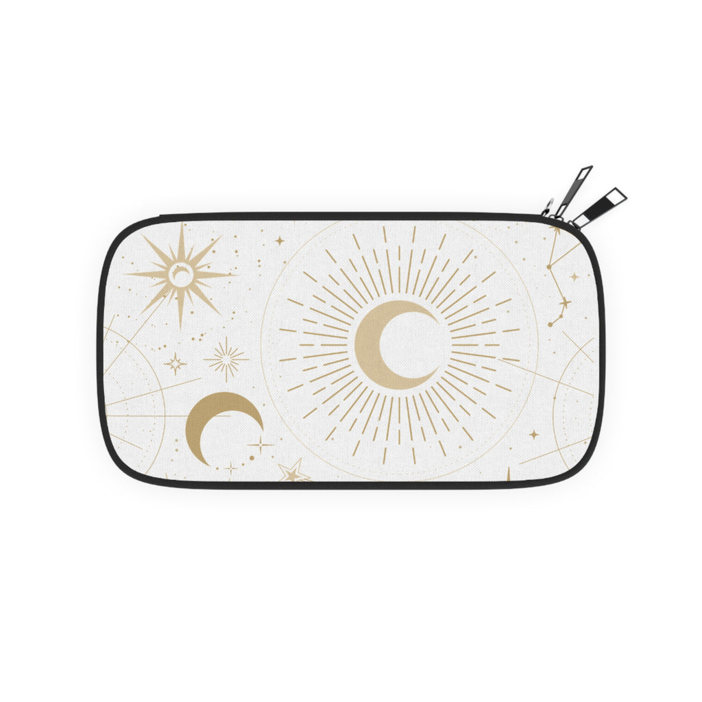 Celestial Moon Passport Wallet — Gold Sun & Moon Travel Pouch
