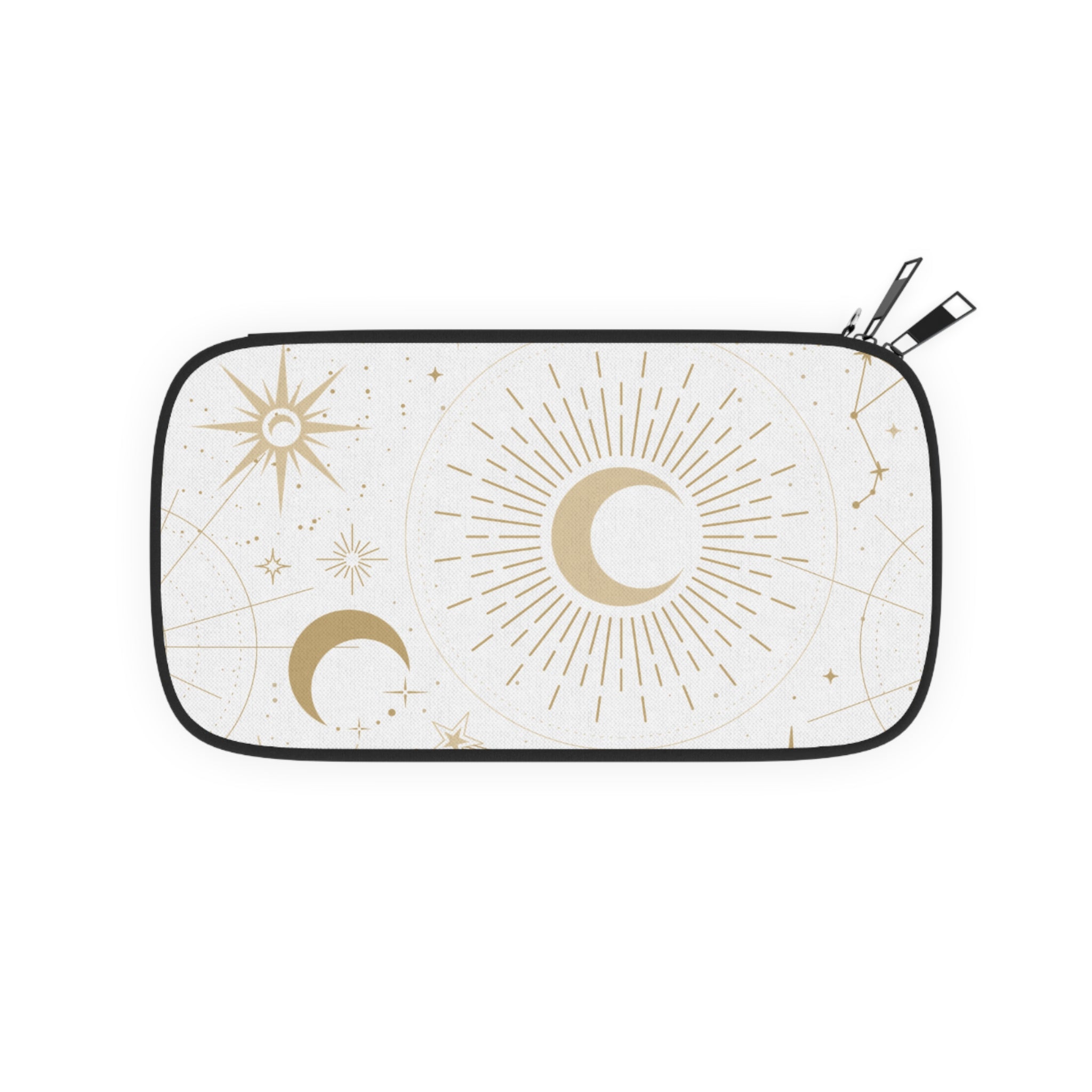 Celestial Moon Passport Wallet — Gold Sun & Moon Travel Pouch