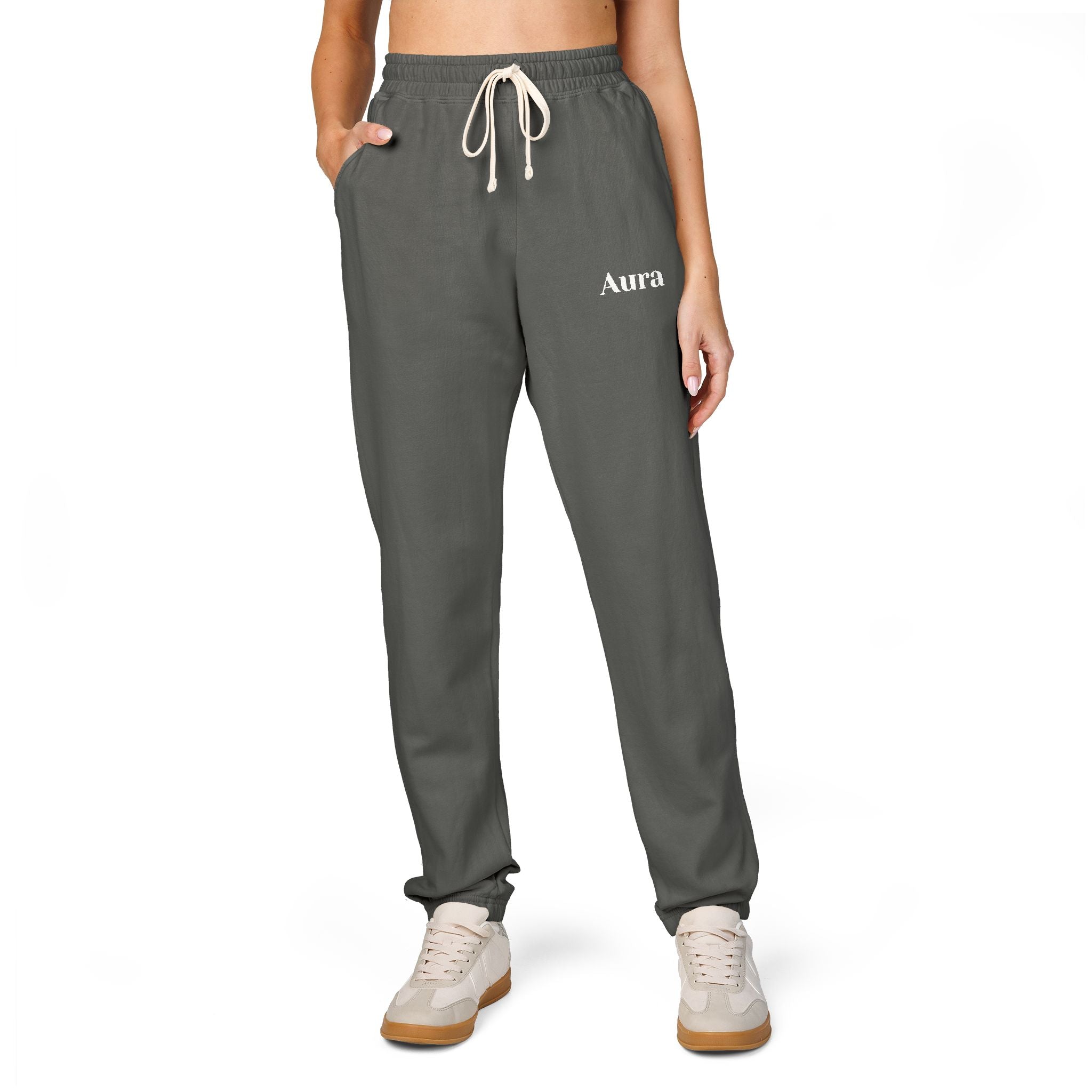 Emberwolf Logo Fleece Sweatpants — Lightweight Garment-Dyed Joggers