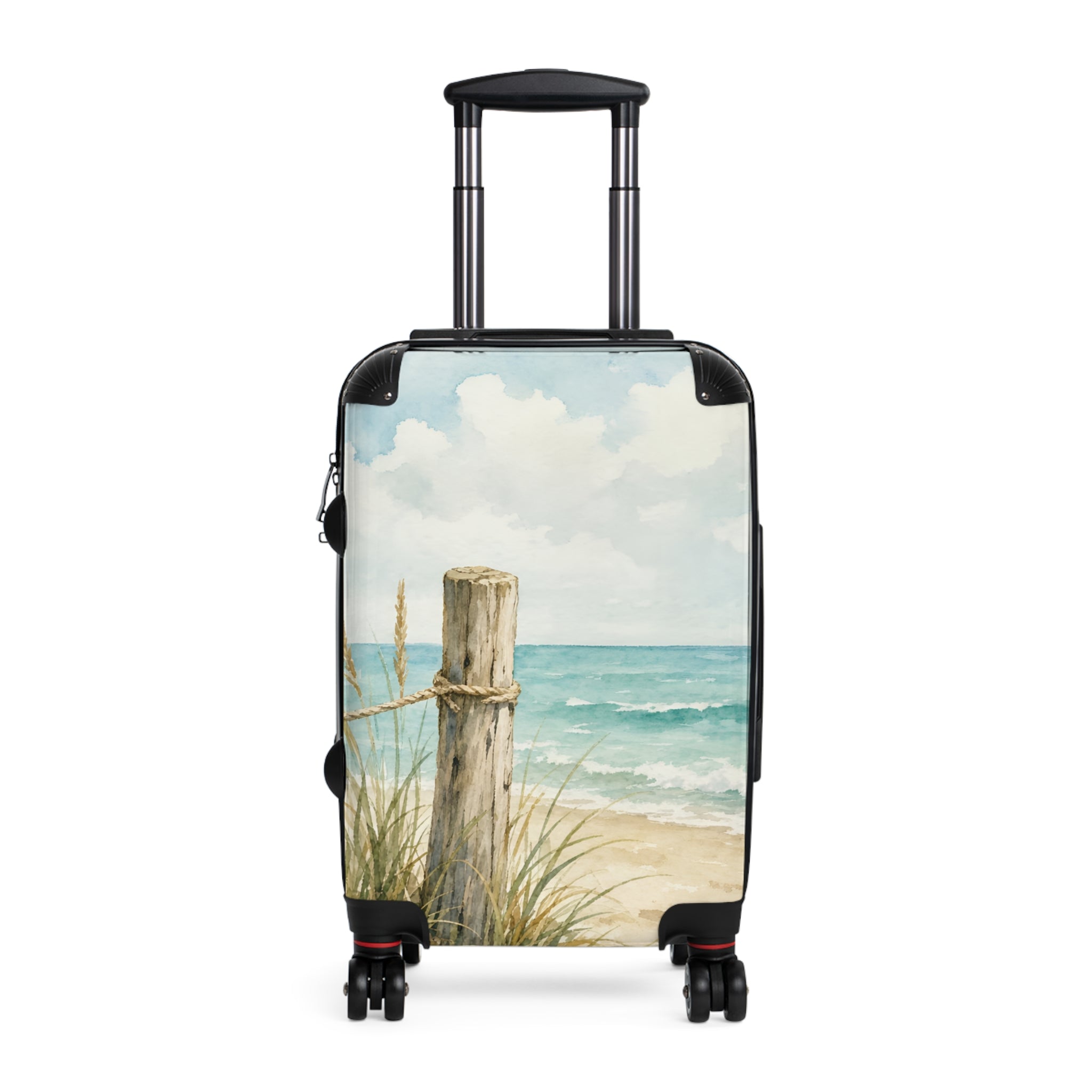 Beach Shoreline Suitcase — Coastal Watercolor Carry-On Luggage