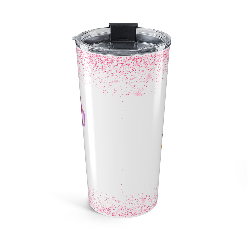 20oz Tumbler - 'Drinks Up!' Pink Glitter Travel Cup | Funny Bachelorette & Party Drinkware